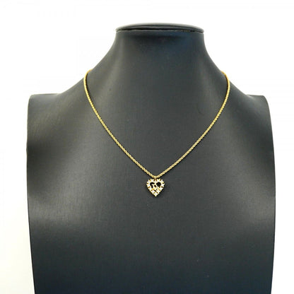 Dior Necklace Logo Heart Motif Gold Plated Rhinestone — view 5