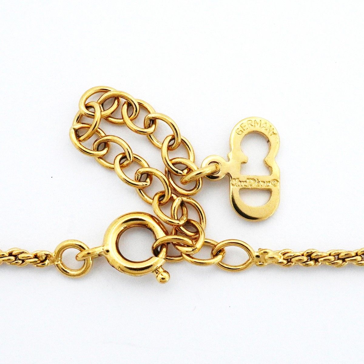 Dior Necklace Logo Heart Motif Gold Plated Rhinestone — view 4