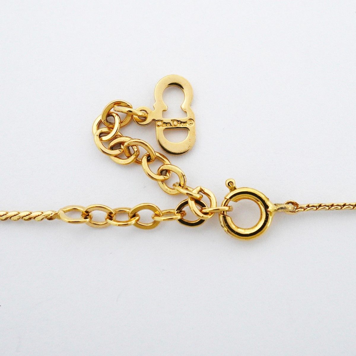 Dior Necklace CD Logo Gold Plated Rhinestone — view 4