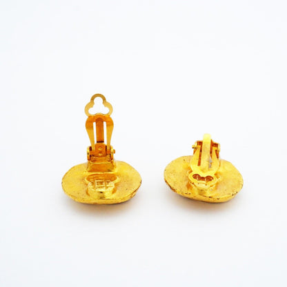 Chanel Earrings Vintage CC Logo Gold Plated — view 3
