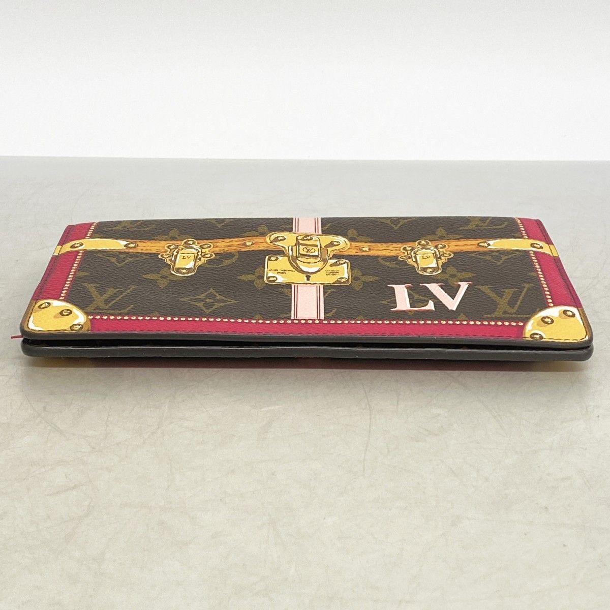 Louis Vuitton Shoulder Wallet Summer Trunk Pochette Weekend Brown Pink — view 3