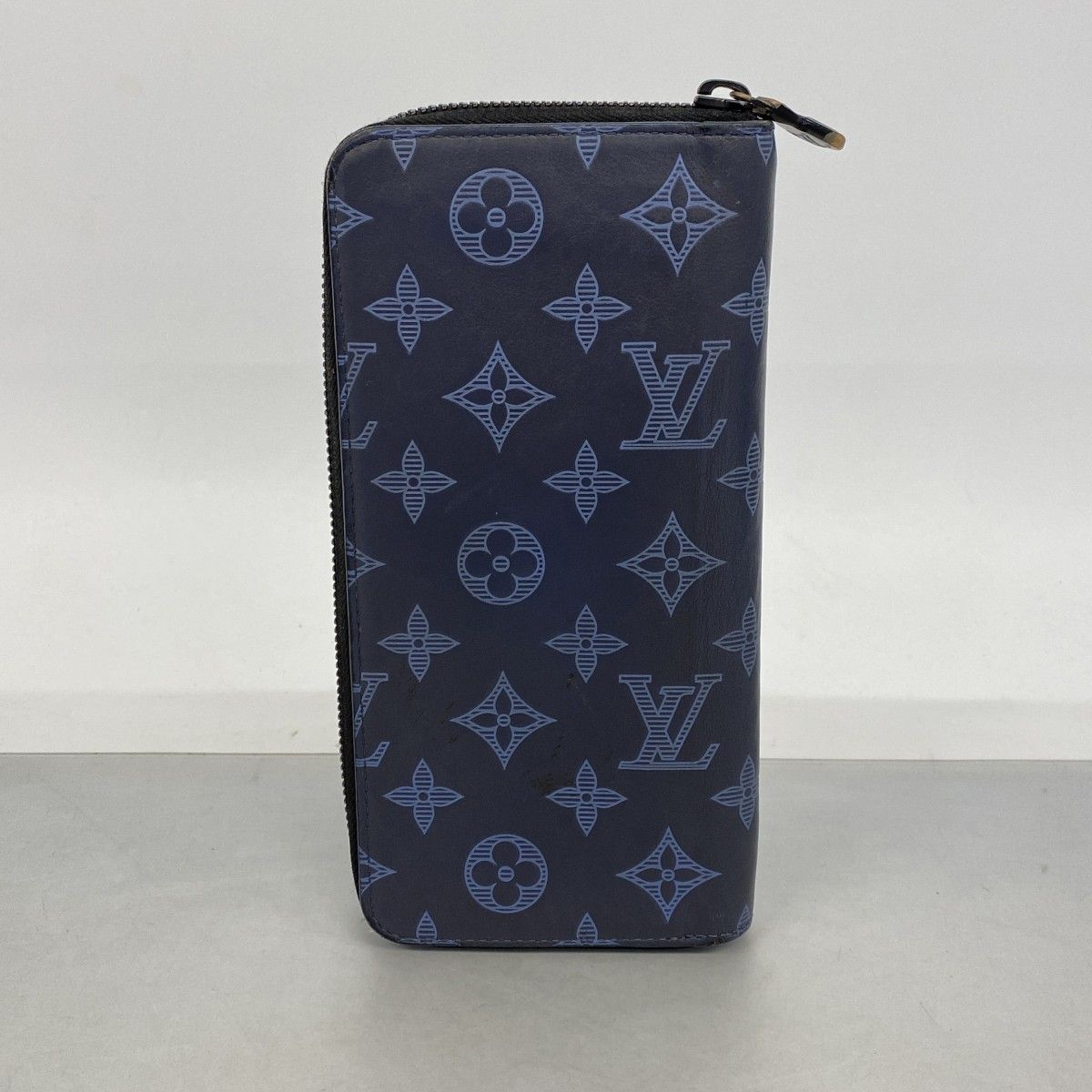 Louis Vuitton Wallet Monogram Shadow Zippy Vertical Navy — view 9