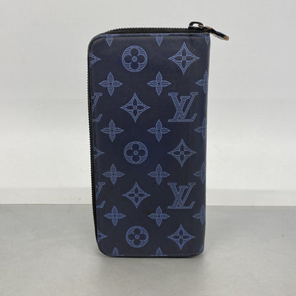 Louis Vuitton Wallet Monogram Shadow Zippy Vertical Navy — view 9