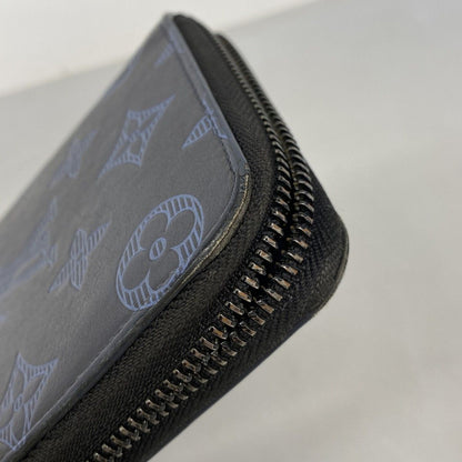 Louis Vuitton Wallet Monogram Shadow Zippy Vertical Navy — view 5