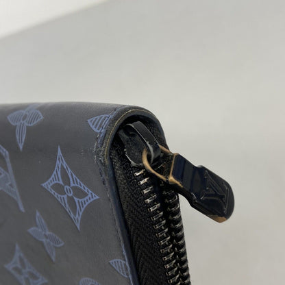 Louis Vuitton Wallet Monogram Shadow Zippy Vertical Navy — view 6