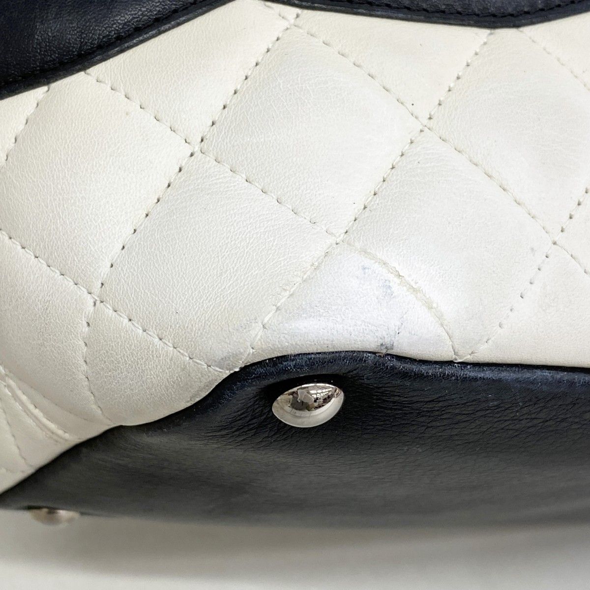 Chanel Tote Cambon Lambskin White Silver — view 6