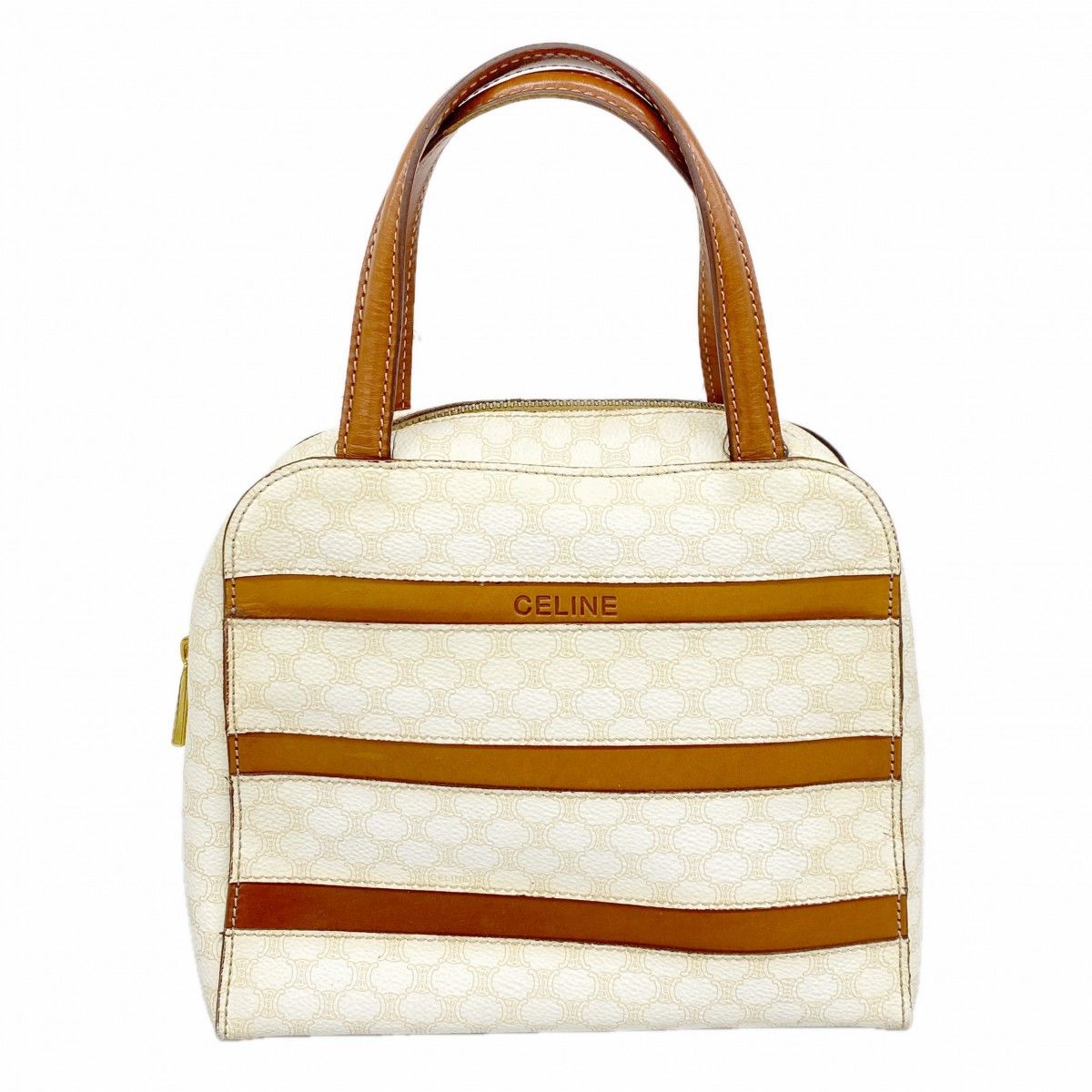 Celine Handbag Macadam White Gold