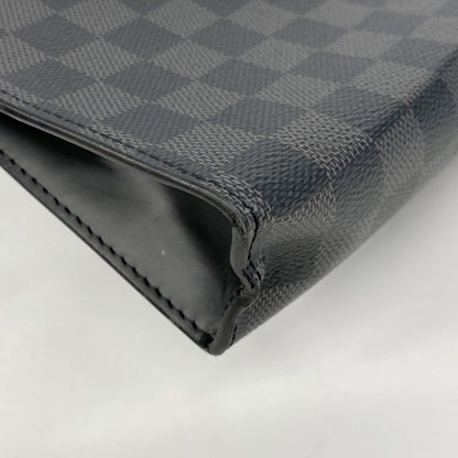 Louis Vuitton Clutch Damier Graphite Pochette Voyage GM Black Gray — view 7