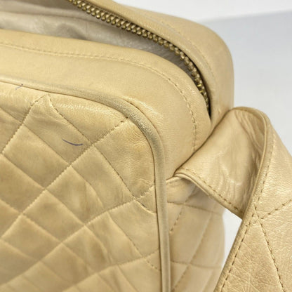 Chanel Shoulder Bag Quilted Lambskin Beige Gold — view 6