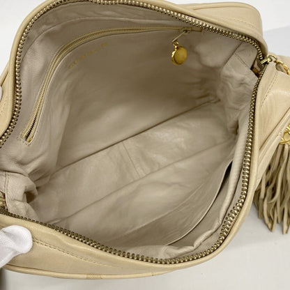 Chanel Shoulder Bag Quilted Lambskin Beige Gold — view 4