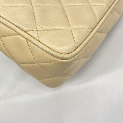 Chanel Shoulder Bag Quilted Lambskin Beige Gold — view 7