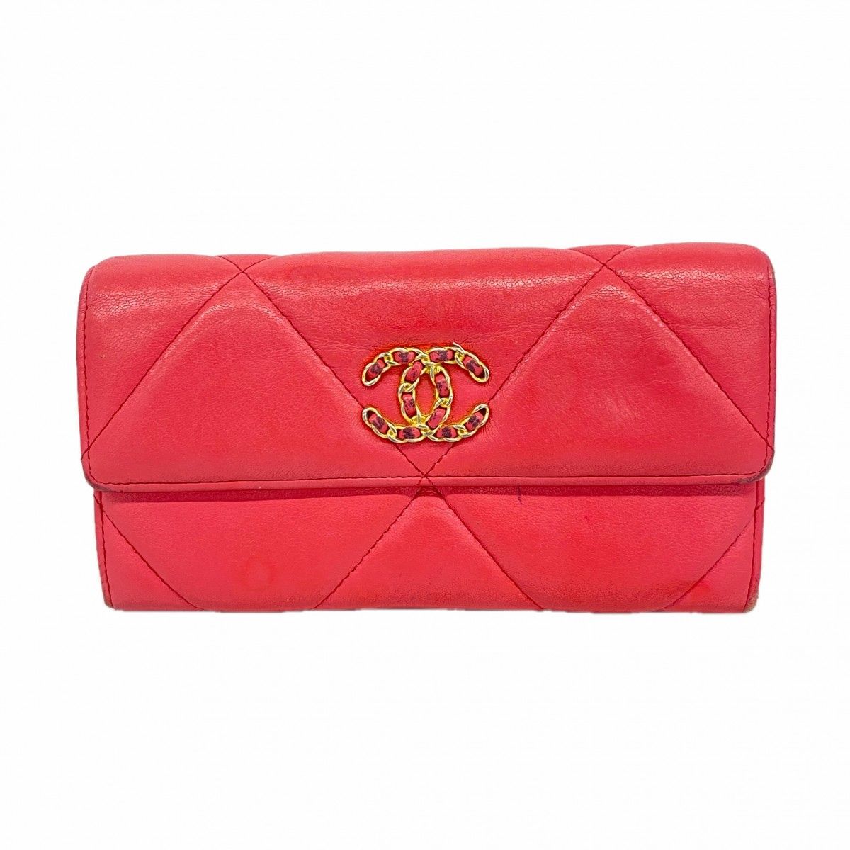 Chanel Wallet 19 Lambskin Pink Gold
