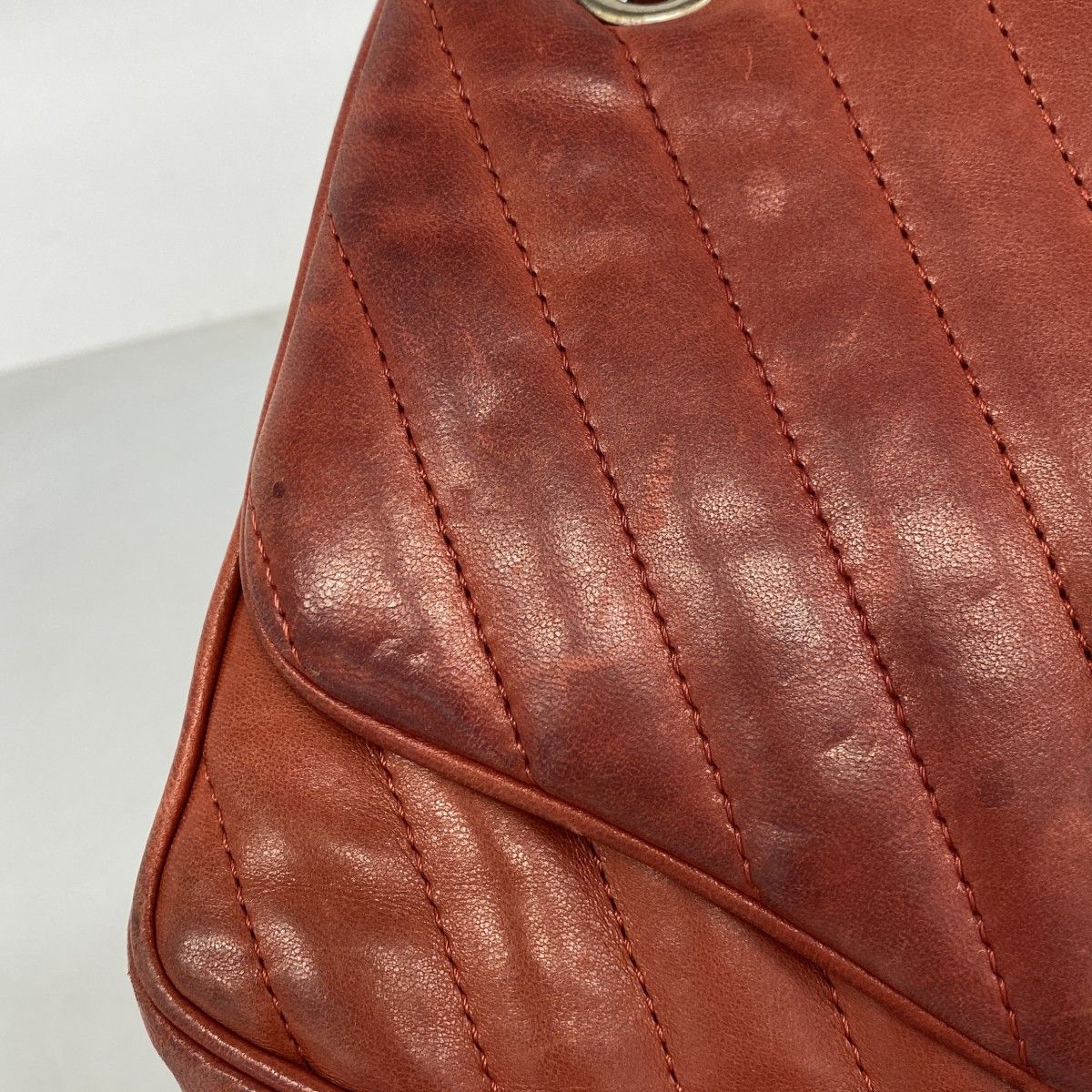Chanel Shoulder Bag Chez Blanc Lion Lambskin Red Silver — view 8