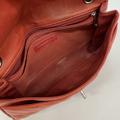 Chanel Shoulder Bag Chez Blanc Lion Lambskin Red Silver — view 4
