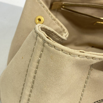 Prada Tote Canapa Canvas Beige Gold — view 7