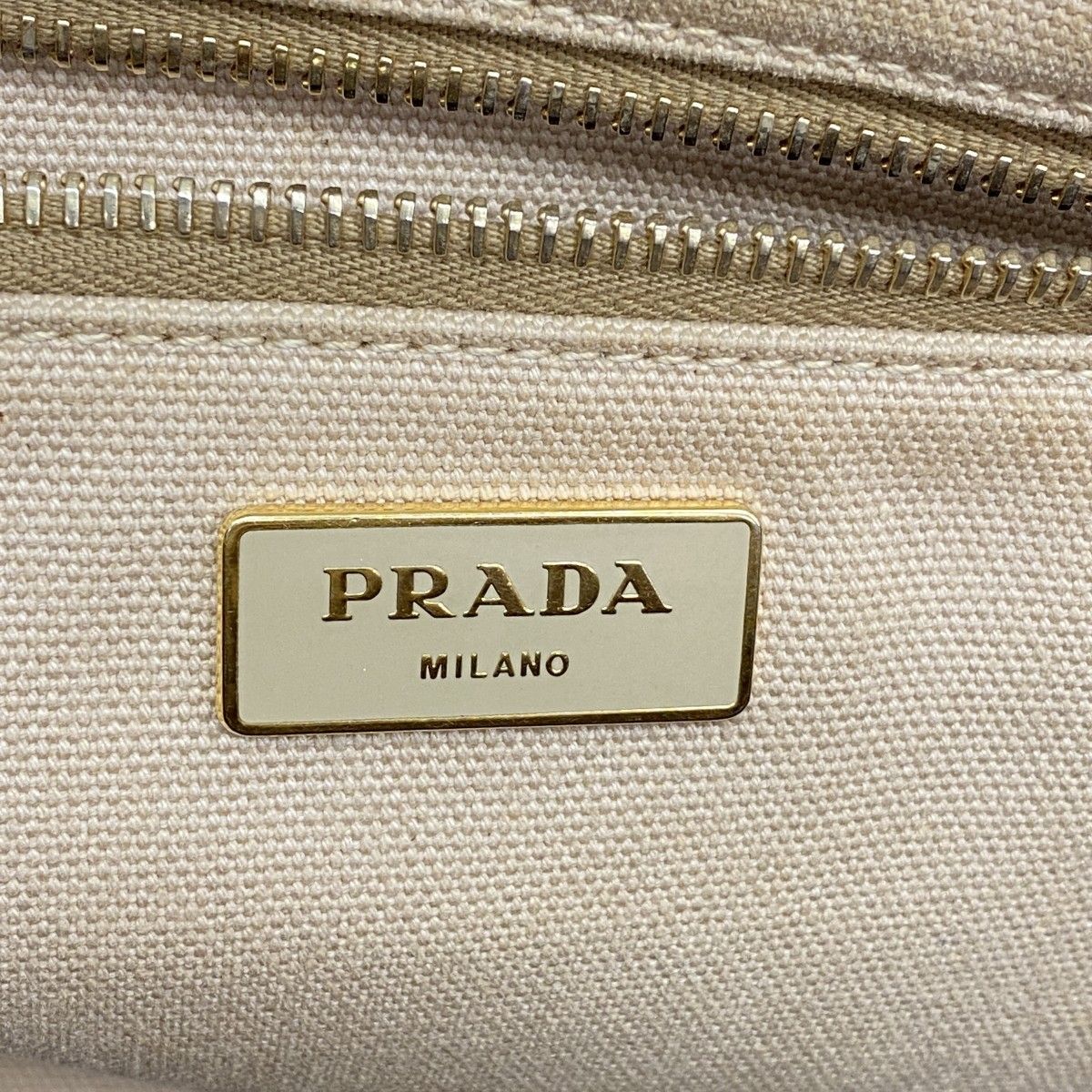 Prada Tote Canapa Canvas Beige Gold — view 4
