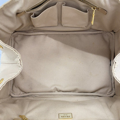 Prada Tote Canapa Canvas Beige Gold — view 3