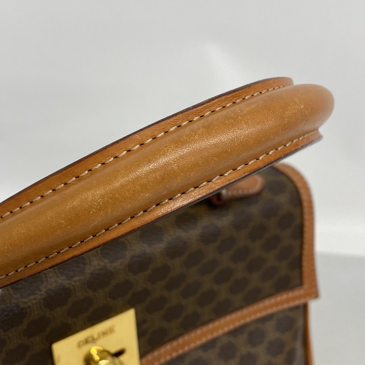 Celine Handbag Macadam Brown Gold — view 9
