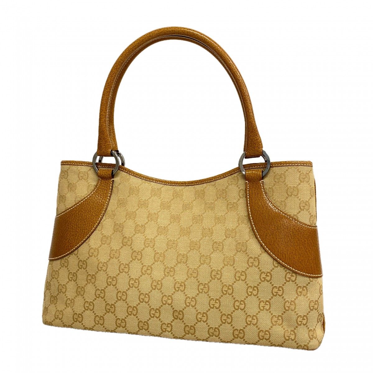 Gucci Tote GG Canvas Brown Silver