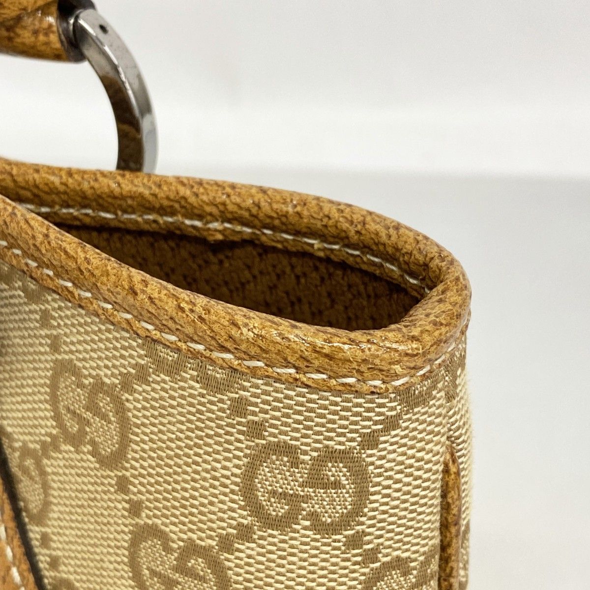 Gucci Tote GG Canvas Brown Silver — view 7