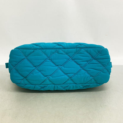 Chanel Shoulder Bag Quilted Nylon Light Blue Silver — view 3
