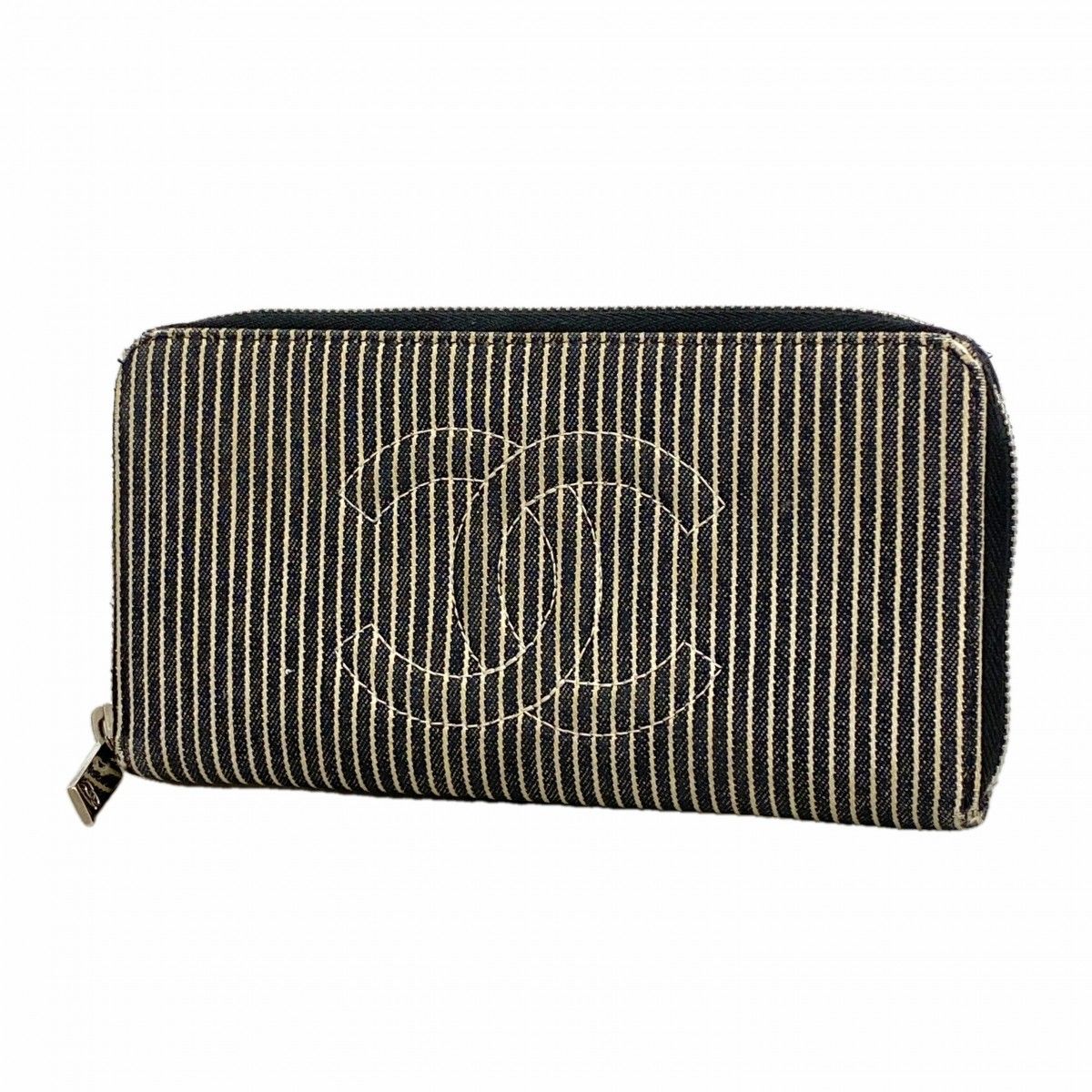 Chanel Wallet Denim Black Silver