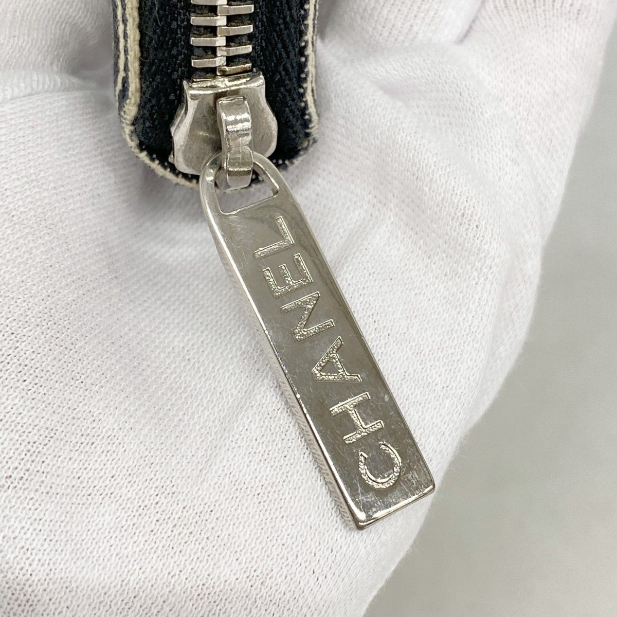 Chanel Wallet Denim Black Silver — view 7