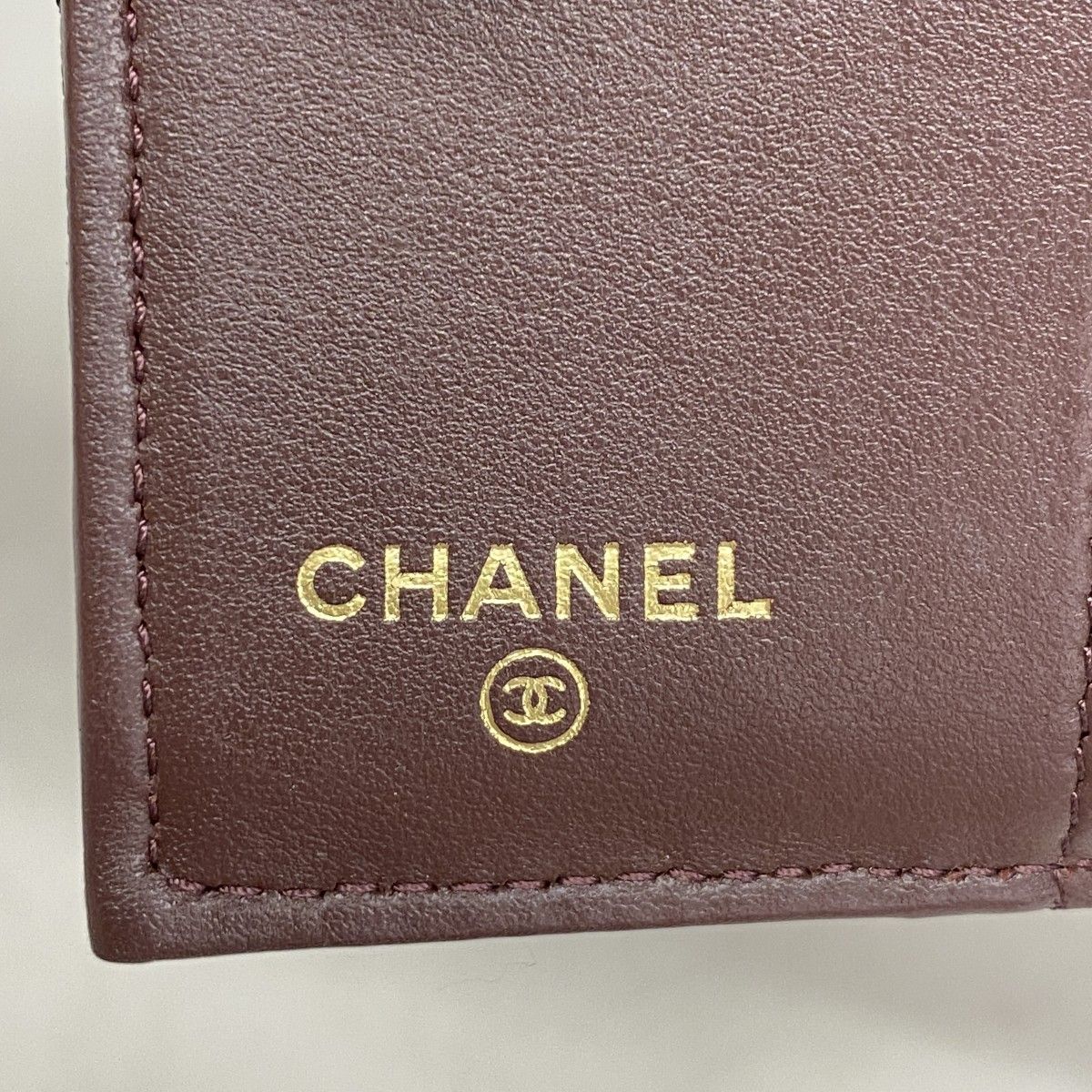 Chanel Trifold Wallet Quilted Caviar Leather Black Champagne Gold — view 4