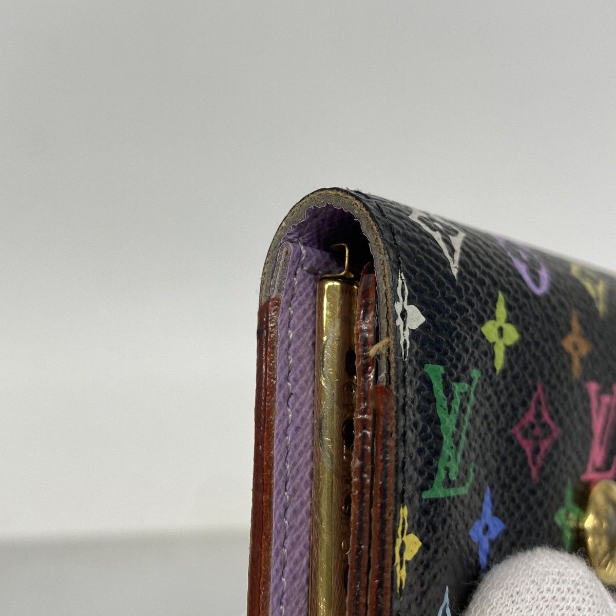 Louis Vuitton Key Case Monogram Multicolor Multicles 4 Noir Violet Key Holder — view 6