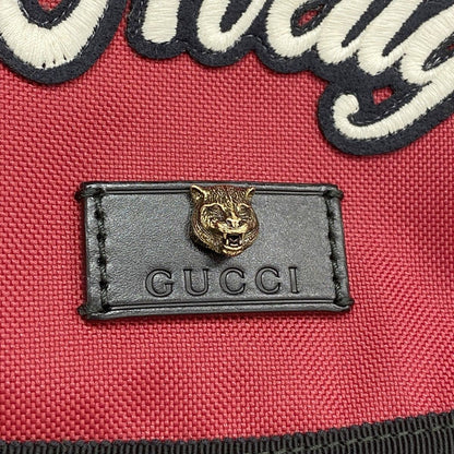 Gucci Backpack Embroidery Taiga Nylon Red Silver — view 8