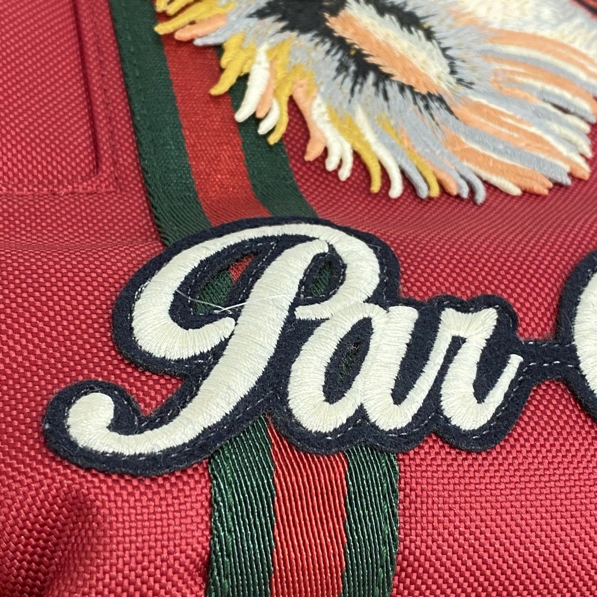 Gucci Backpack Embroidery Taiga Nylon Red Silver — view 6