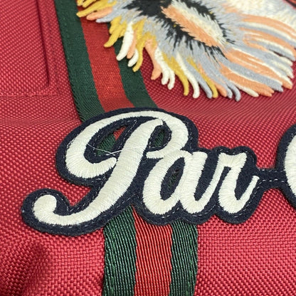 Gucci Backpack Embroidery Taiga Nylon Red Silver — view 6