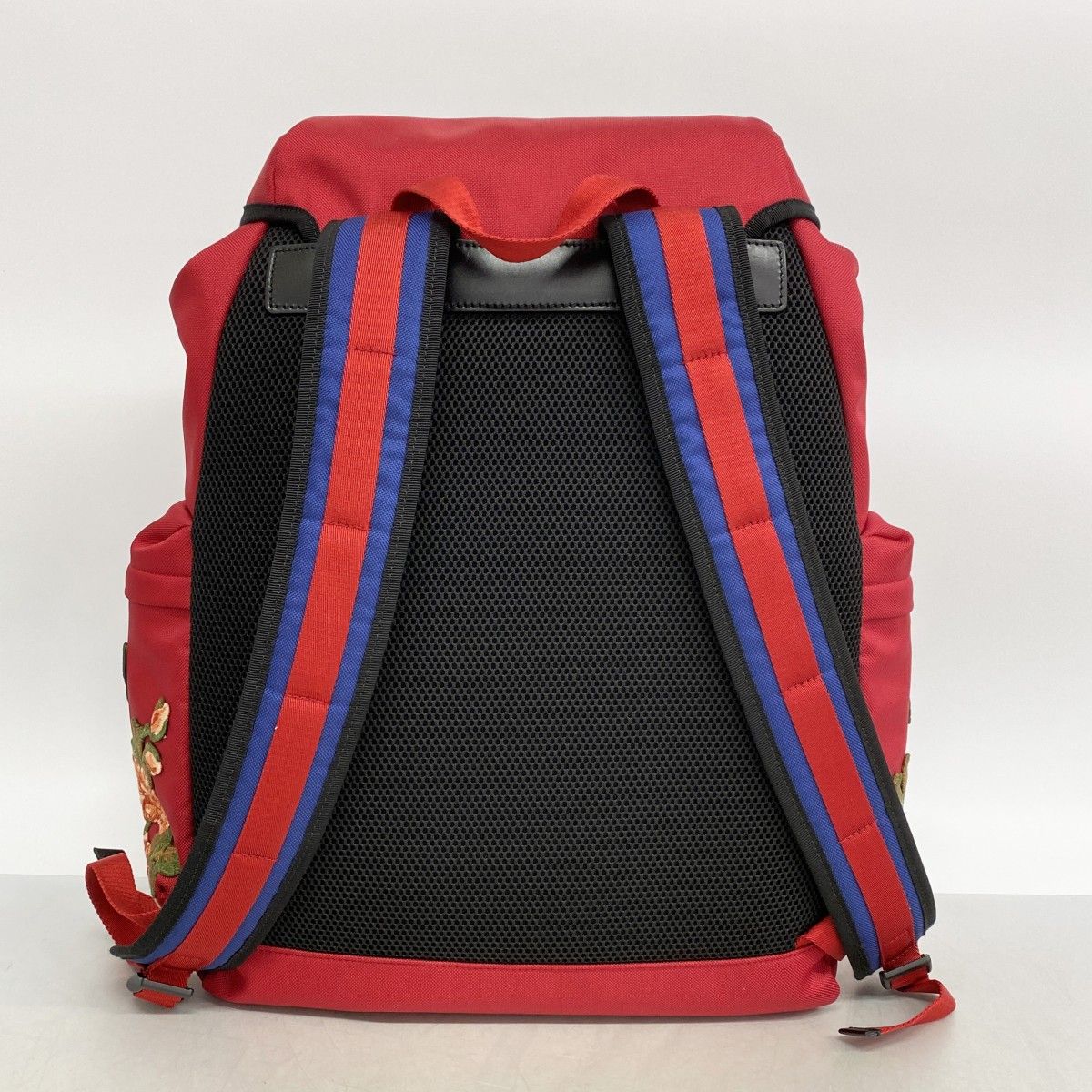 Gucci Backpack Embroidery Taiga Nylon Red Silver — view 9