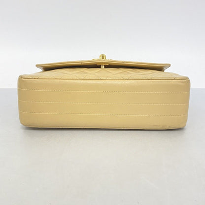 Chanel Shoulder Bag Quilted Lambskin Beige Gold — view 3