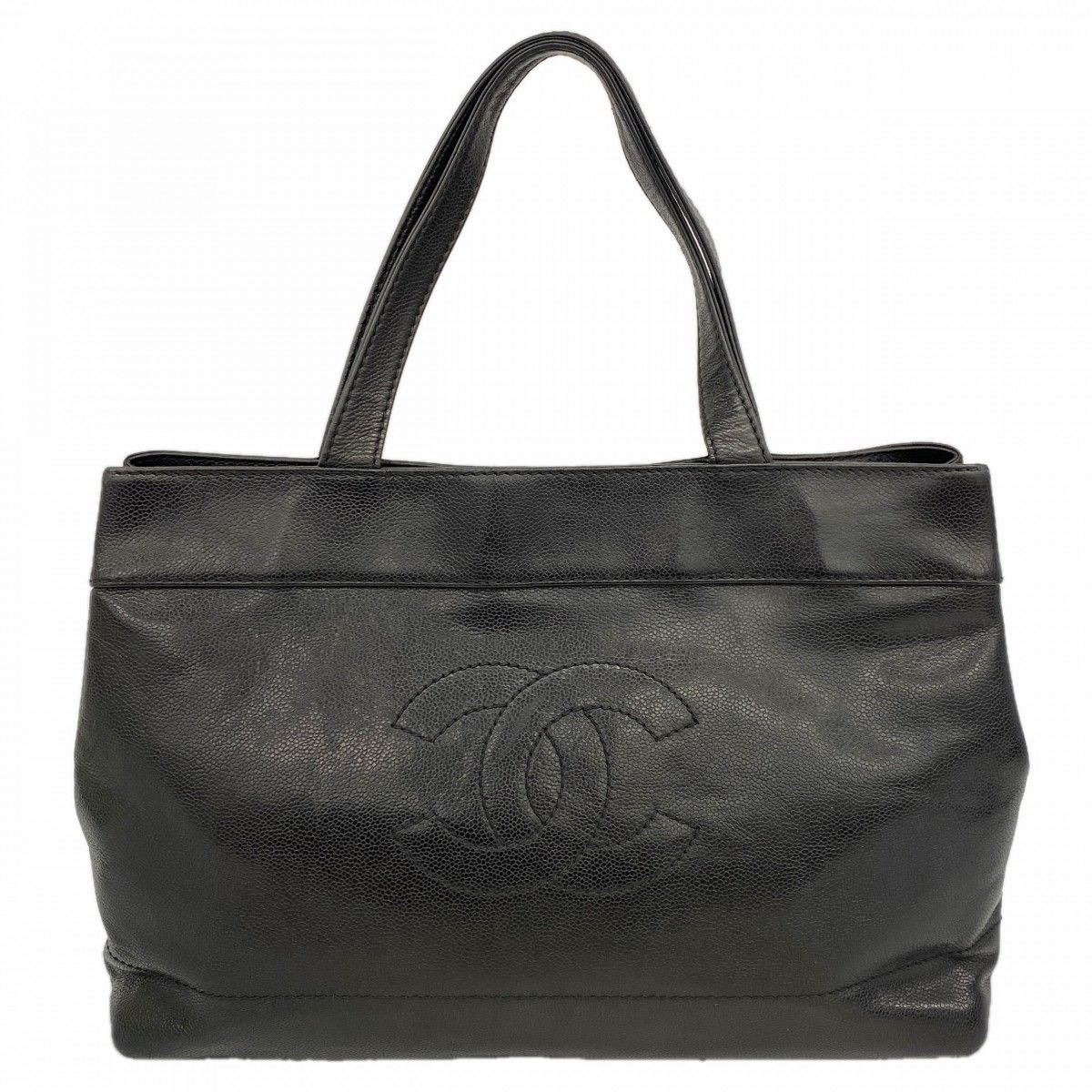 Chanel Tote Caviar Leather Black Gold