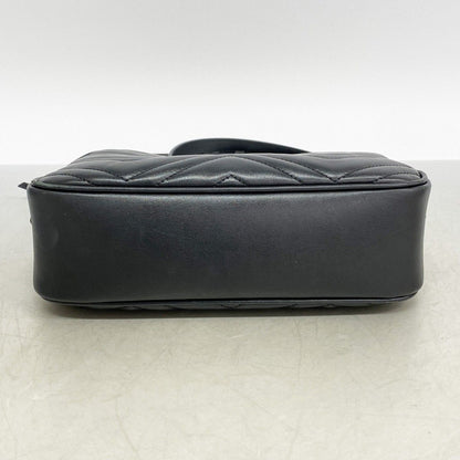 Gucci Shoulder Bag GG Marmont Leather Black Gold — view 3