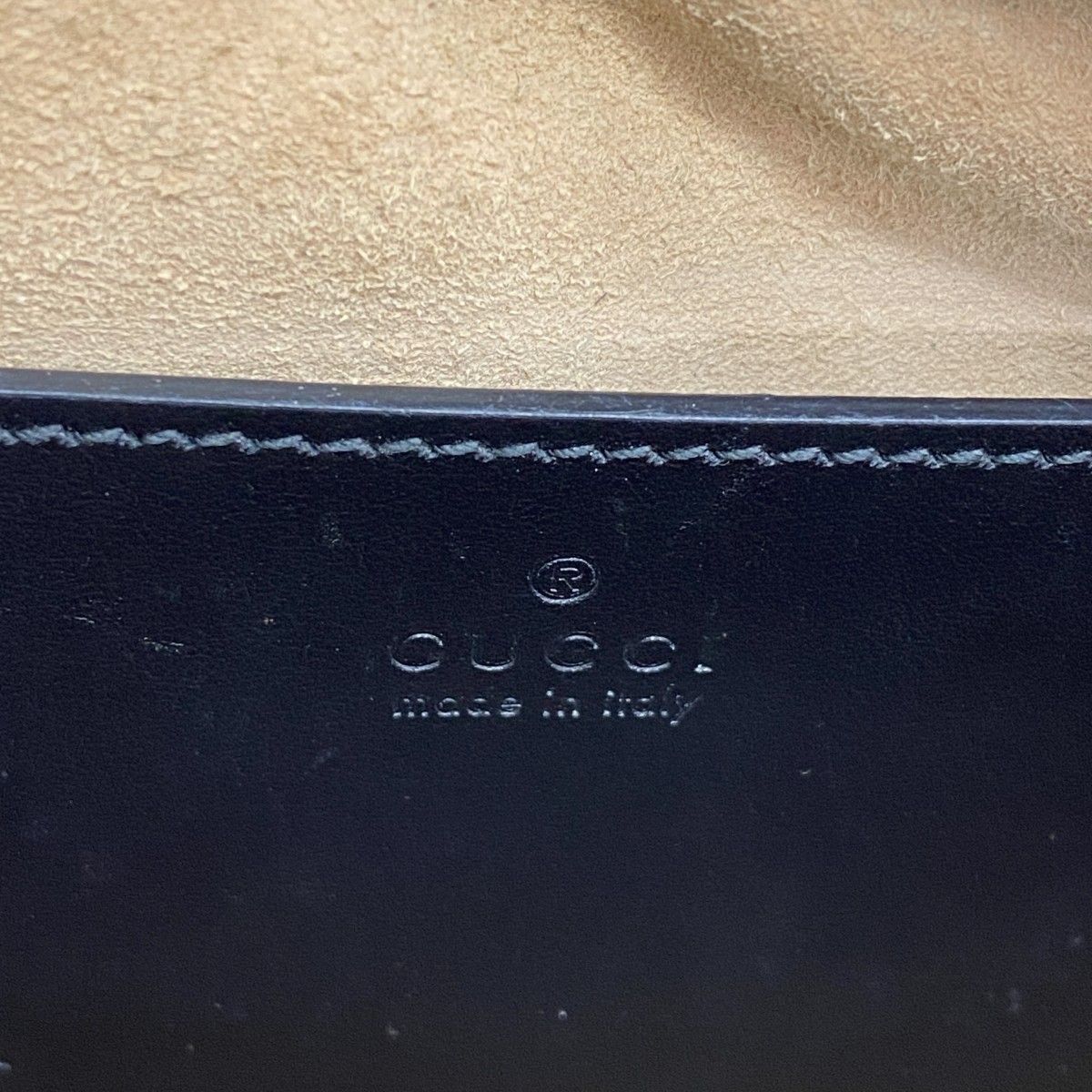 Gucci Shoulder Bag GG Marmont Leather Black Gold — view 5