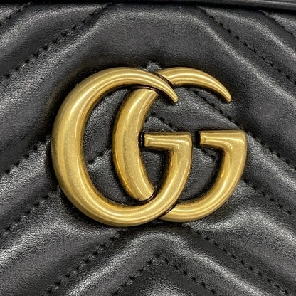 Gucci Shoulder Bag GG Marmont Leather Black Gold — view 9