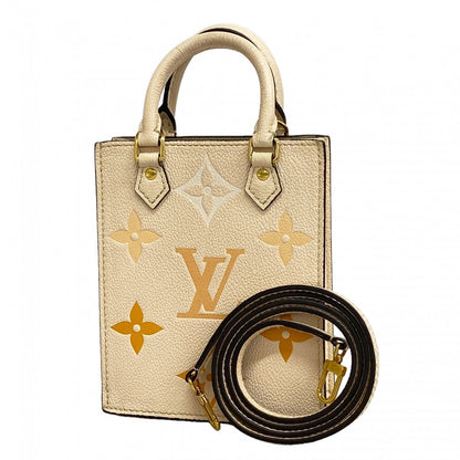 Louis Vuitton Handbag Monogram Empreinte Bicolor Petite Sac Plat Cream Saffron