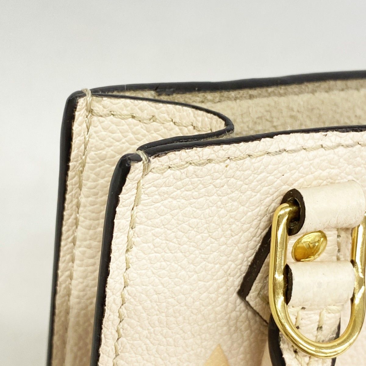 Louis Vuitton Handbag Monogram Empreinte Bicolor Petite Sac Plat Cream Saffron — view 8
