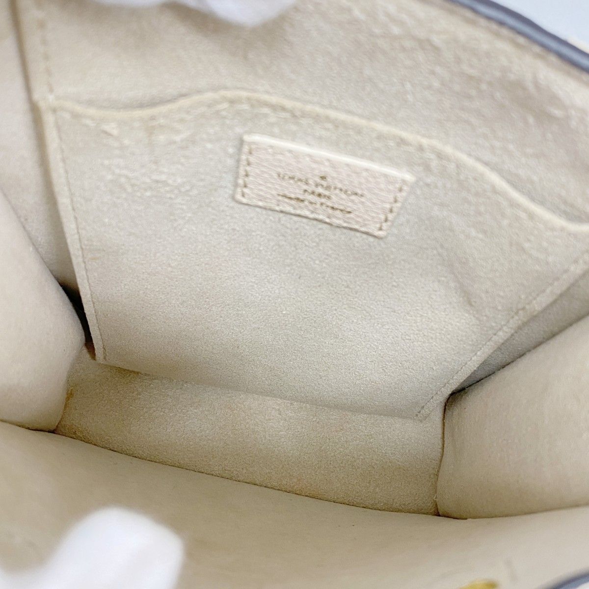 Louis Vuitton Handbag Monogram Empreinte Bicolor Petite Sac Plat Cream Saffron — view 4