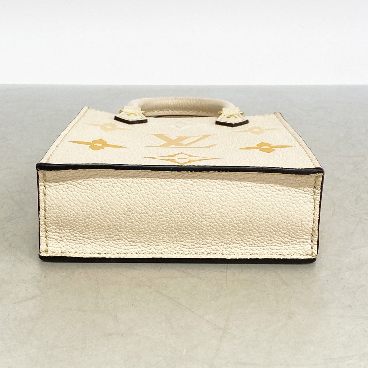 Louis Vuitton Handbag Monogram Empreinte Bicolor Petite Sac Plat Cream Saffron — view 3