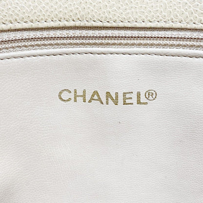 Chanel Chain Tote Quilted Caviar Leather Light Brown Gold — view 5