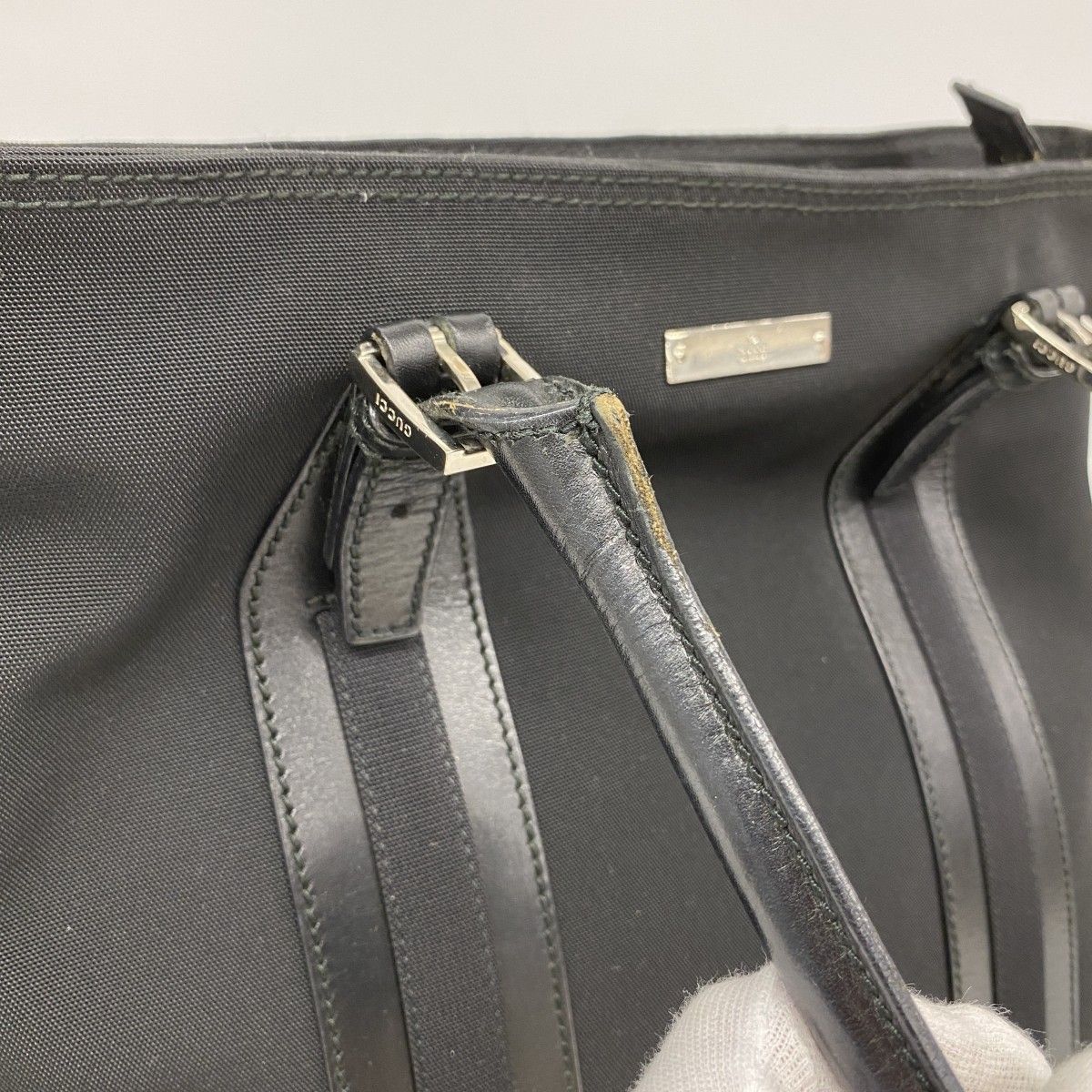 Gucci Tote 019 Nylon Black Silver — view 8