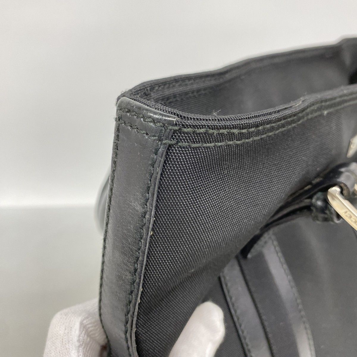 Gucci Tote 019 Nylon Black Silver — view 7