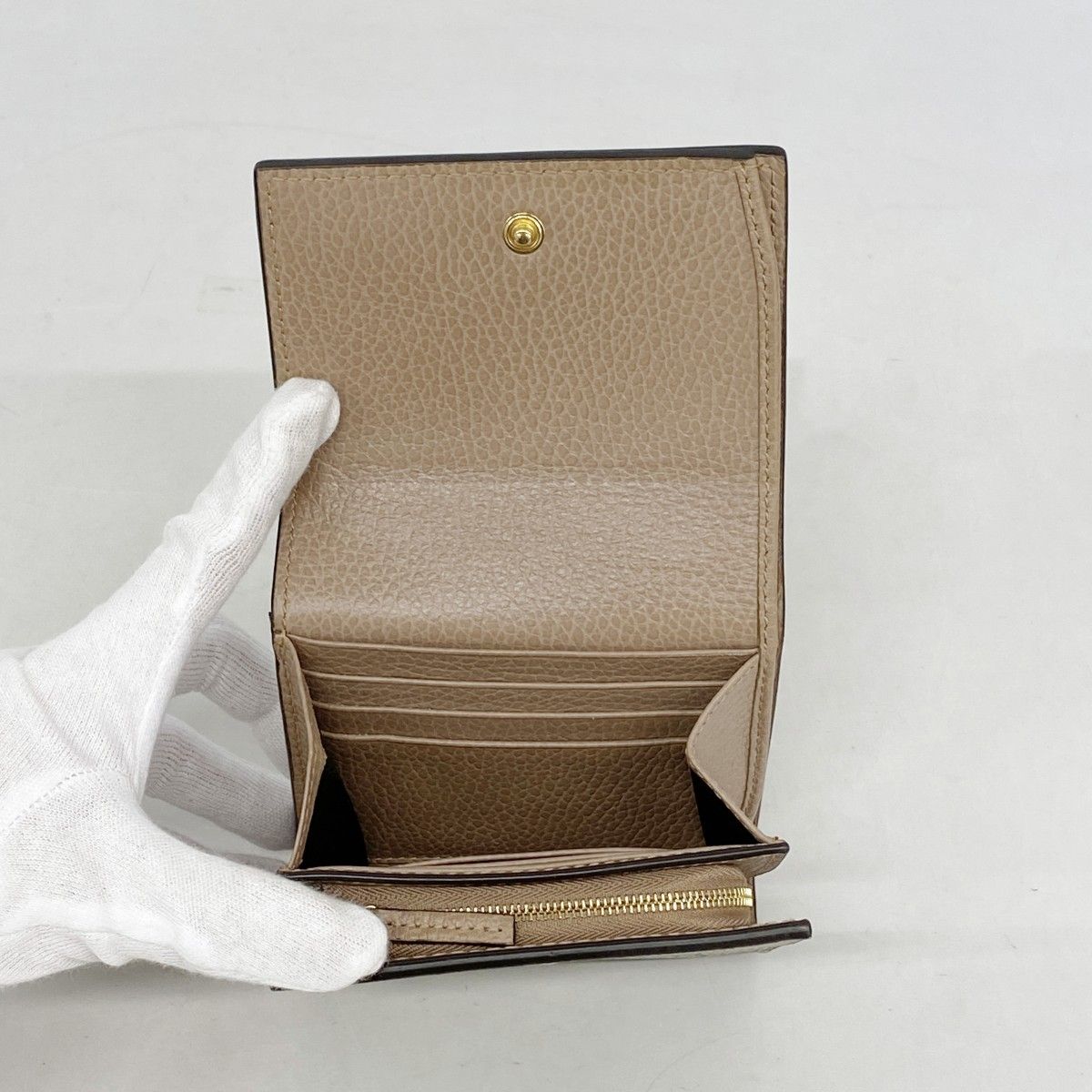 Gucci Wallet GG Marmont Supreme Leather Pink Brown Gold — view 3