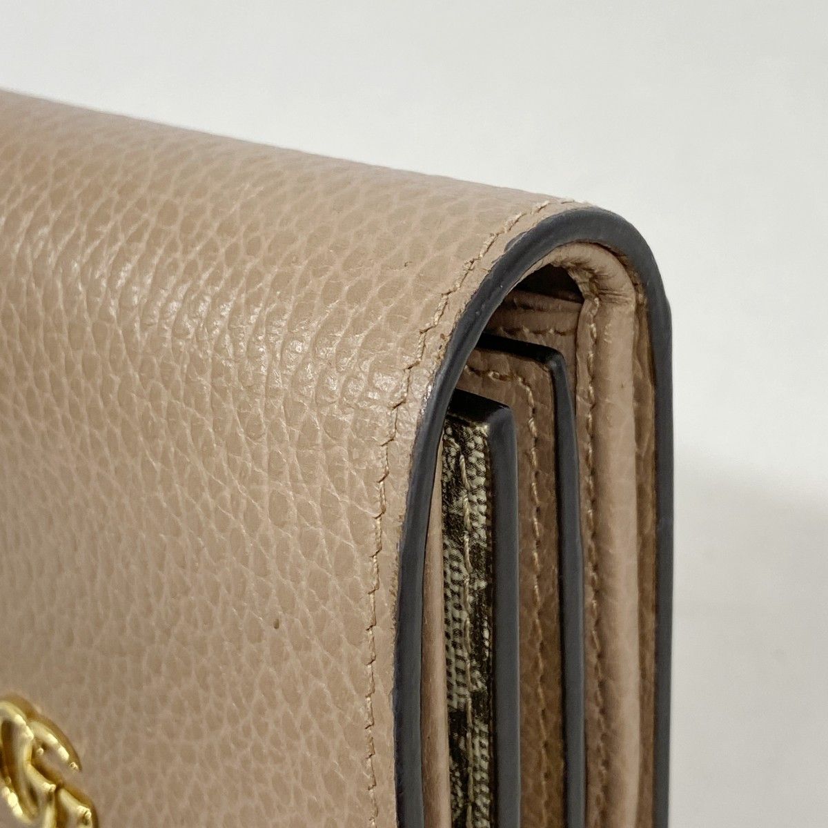 Gucci Wallet GG Marmont Supreme Leather Pink Brown Gold — view 6