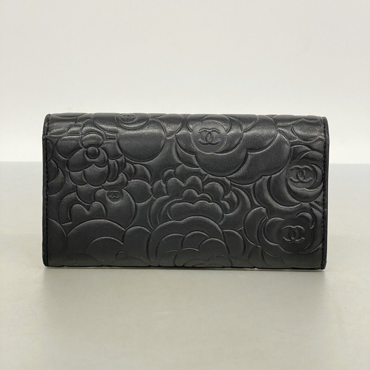 Chanel Wallet Camellia Lambskin Black Silver — view 8