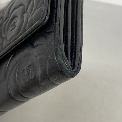 Chanel Wallet Camellia Lambskin Black Silver — view 5