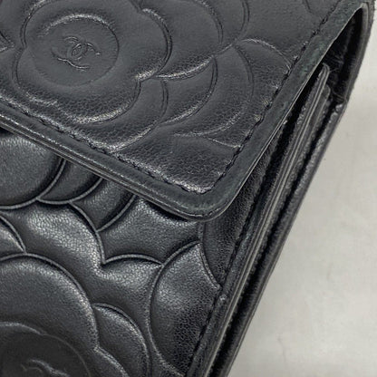 Chanel Wallet Camellia Lambskin Black Silver — view 7